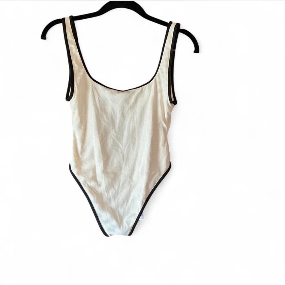 Rumored Cream Bathingsuit with Black Accents